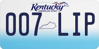 KY license plate 007LIP