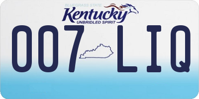 KY license plate 007LIQ