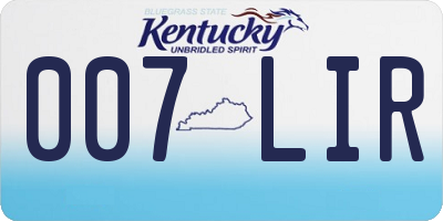 KY license plate 007LIR