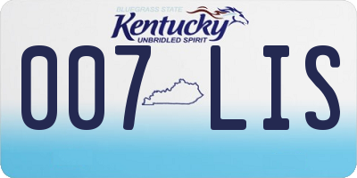 KY license plate 007LIS