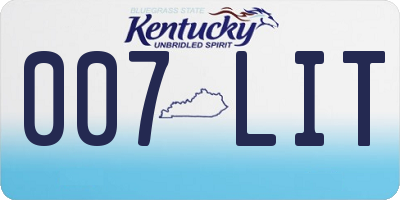 KY license plate 007LIT