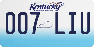 KY license plate 007LIU