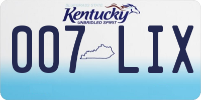 KY license plate 007LIX
