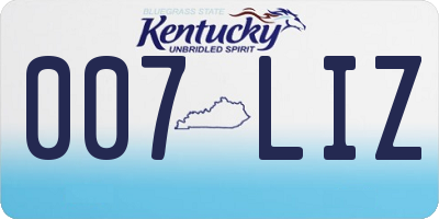 KY license plate 007LIZ