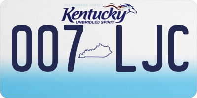 KY license plate 007LJC