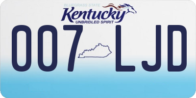 KY license plate 007LJD