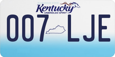 KY license plate 007LJE