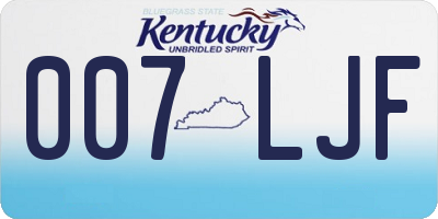 KY license plate 007LJF