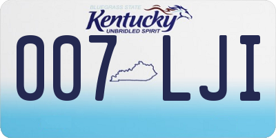 KY license plate 007LJI