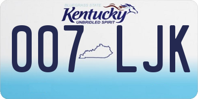 KY license plate 007LJK
