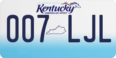 KY license plate 007LJL