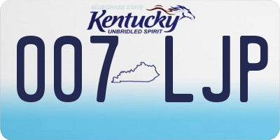 KY license plate 007LJP