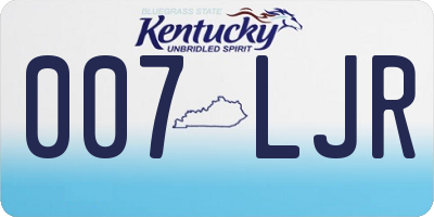 KY license plate 007LJR
