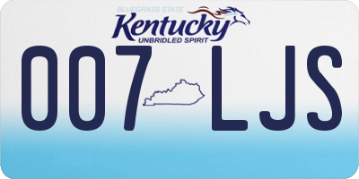 KY license plate 007LJS