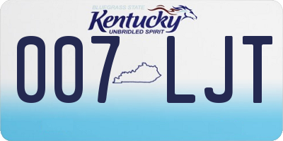 KY license plate 007LJT
