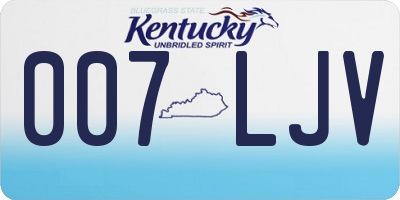 KY license plate 007LJV