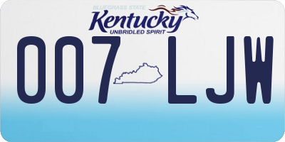 KY license plate 007LJW
