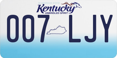 KY license plate 007LJY