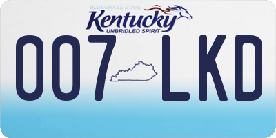 KY license plate 007LKD