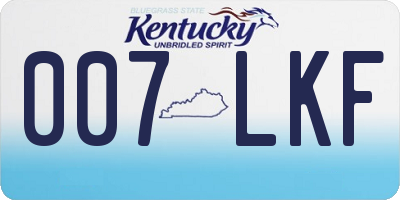 KY license plate 007LKF
