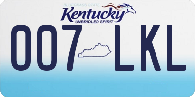 KY license plate 007LKL