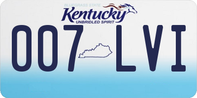 KY license plate 007LVI