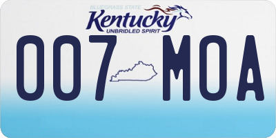 KY license plate 007MOA