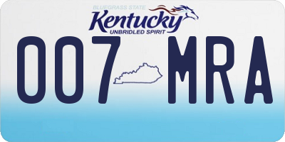 KY license plate 007MRA