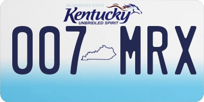 KY license plate 007MRX