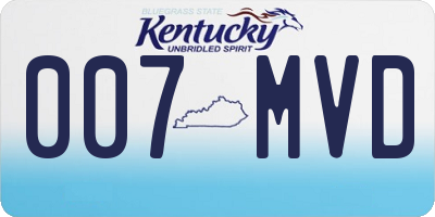 KY license plate 007MVD