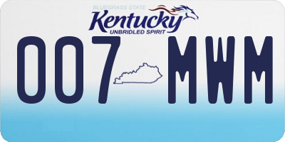 KY license plate 007MWM