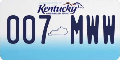 KY license plate 007MWW