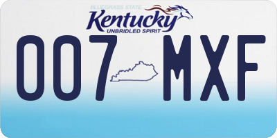 KY license plate 007MXF