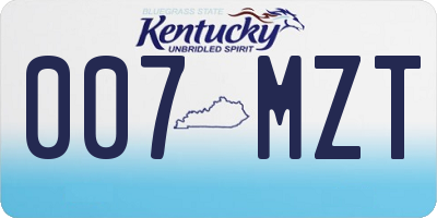 KY license plate 007MZT