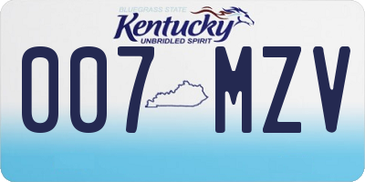 KY license plate 007MZV