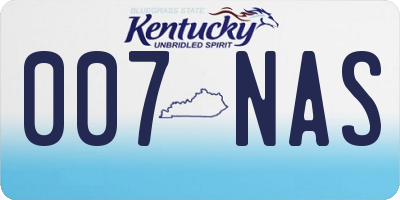 KY license plate 007NAS