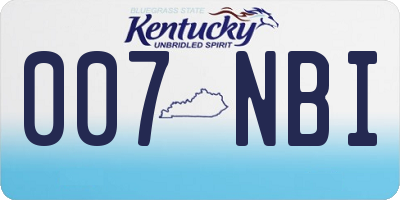 KY license plate 007NBI