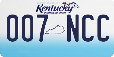 KY license plate 007NCC