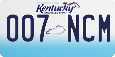 KY license plate 007NCM