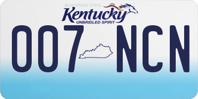 KY license plate 007NCN