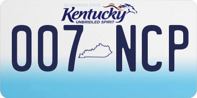 KY license plate 007NCP