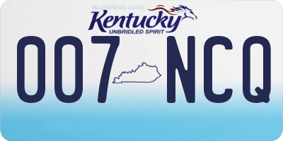 KY license plate 007NCQ