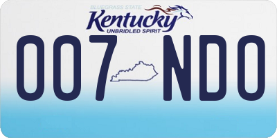 KY license plate 007NDO