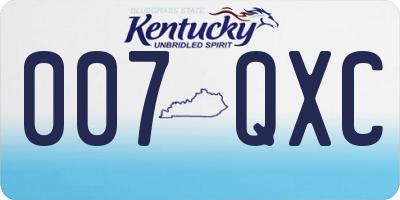 KY license plate 007QXC