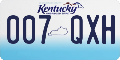 KY license plate 007QXH