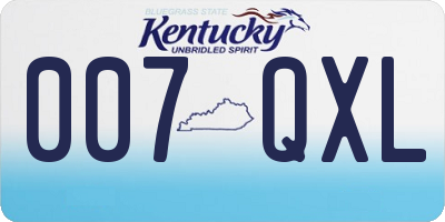 KY license plate 007QXL