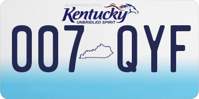 KY license plate 007QYF