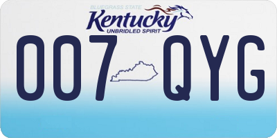 KY license plate 007QYG