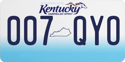 KY license plate 007QYO