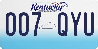 KY license plate 007QYU